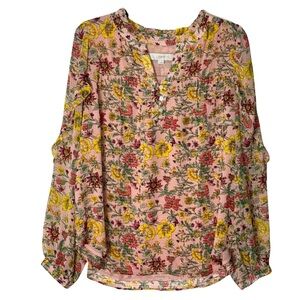 Nwot LOFT 2022 Garden Ruffle Sleeve Blouse Size Large